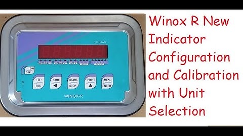 Winox R New Indicator Configuration and Calibration with Unit Selection