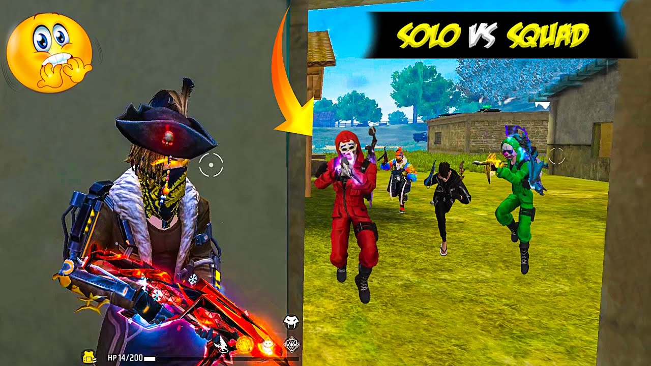 SOLO VS SQUAD GAMEPLAY FREE FIRE || AJJUBHAI KA DRESS MAIN😅 | SOLO VS ...