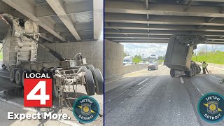 Crash involving semi-gravel hauler closes WB I-94 at Van Dyke Avenue in Detroit