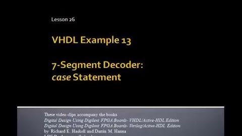 Lesson 26   VHDL Example 13  7 Segment Decoder case Statement