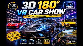 VR180 3D Car Show Tour | Supercars, Luxury Cars & Road Drive