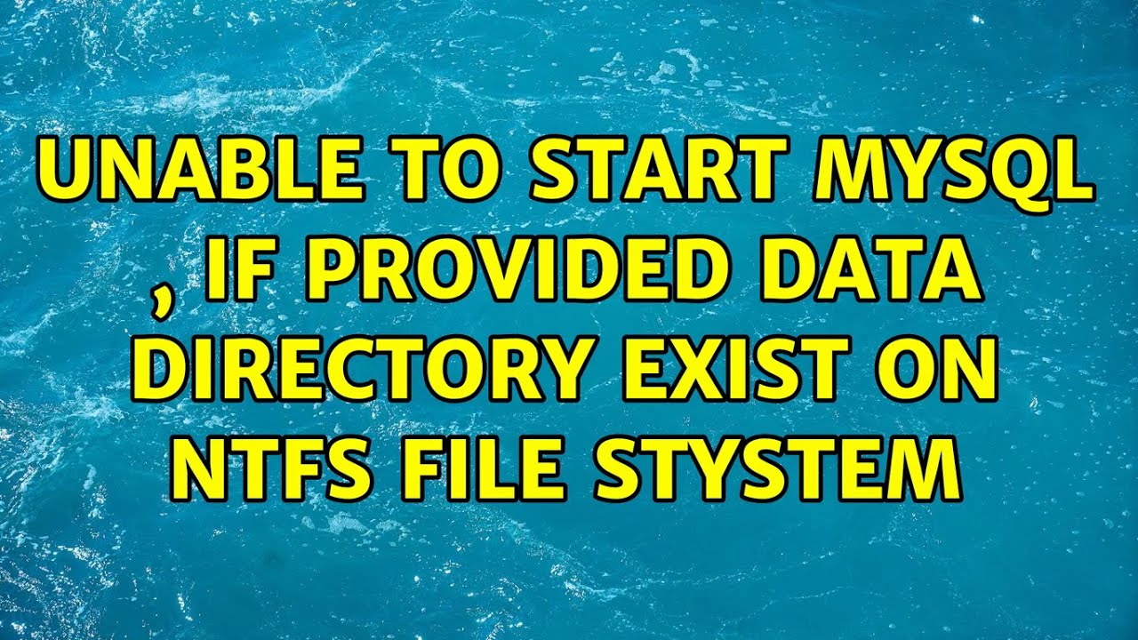 Ubuntu Unable To Start Mysql If Provided Data Directory Exist On