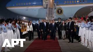 Trump Receives Grand Welcome In Beijing With Red Carpet And Military Band Reception | APT