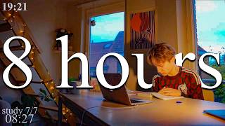 LIVE-Special from Belgium | 8-HOUR study with me in Gent 📚⛈️ rain sounds & pomodoro timer 60 & 10
