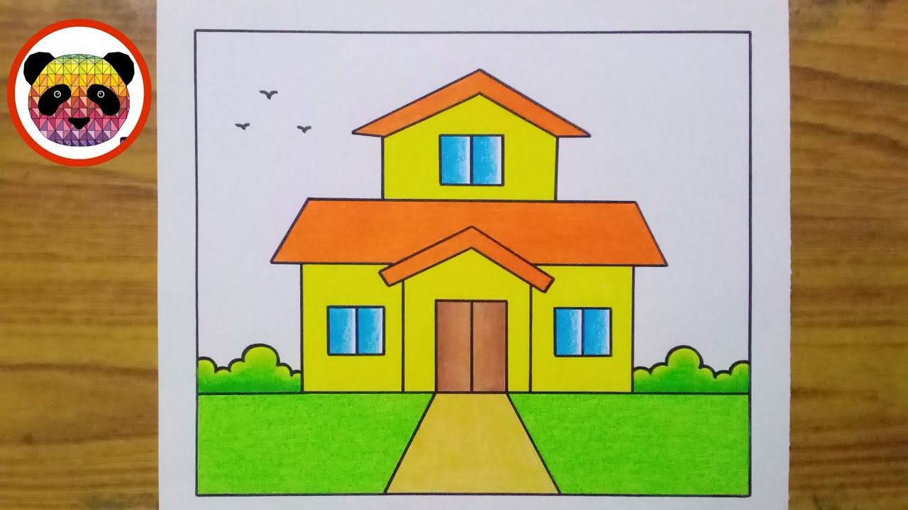 house drawing easy|how to draw house colour beautiful|house draw step by  step - YouTube