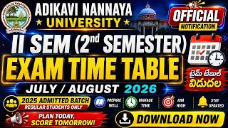 🔥 ANU 2nd Sem Time Table 2026 Released | Official Exam Dates Are Out