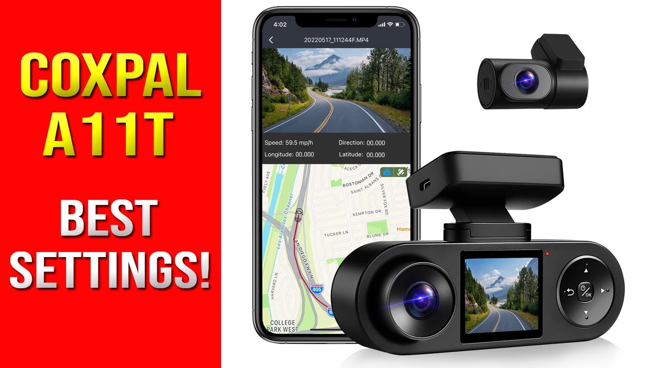 Coxpal A11T 3 Channel Dash Cam With GPS, WiFi, Infrared night vision