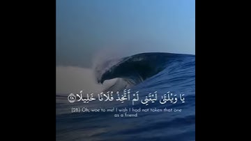 يَا وَيْلَتَىٰ لَيْتَنِي لَمْ أَتَّخِذْ فُلَانًا خَلِيلًا - سورة الفرقان
