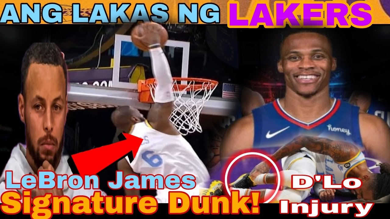 Lakers win against GSW, LeBron James Signature Dunk!Malik Beasley 25