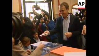PM Zapatero votes in parliamentary elections