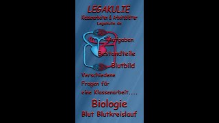 Klassenarbeit Biologie Blut - Blutkreislauf Interaktive Arbeitsblätter PDF Legakulie Klassenarbeit Biologie Blut - Blutkreislauf Interaktive Arbeitsblätter PDF Legakulie