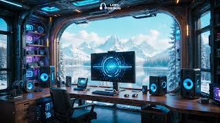 🎧 Chill Lofi Beats • Winter Coding Cyberpunk Office 🌲