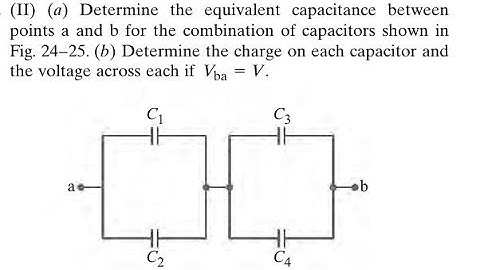 Determine the equivalent capacitance between points a and b for the combination of capaci
