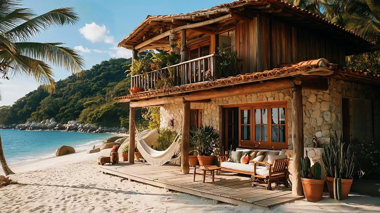 Classic Relaxing Jazz 🌿🛋️ | Bright Tropical Living Room for Work & Study