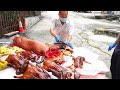 快刀斬大燒豬 10隻燒鵝雞 師傅操刀行雲流水 非常利害 /#Amazing fast skill of chopping big #Roasted Pig #HongKongFood #富記燒味