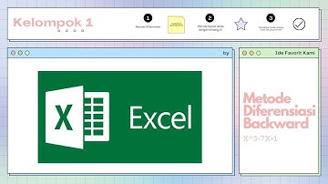 (85) 9.7.7 Diferensiasi numerik melalui Backward f(x) = x^3 - 7x + 1 menggunakan Ms Excel