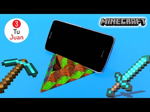 MINECRAFT Cell Phone Holder, Quick and Very EASY to Make - DIY Origami Crafts 🎮👾