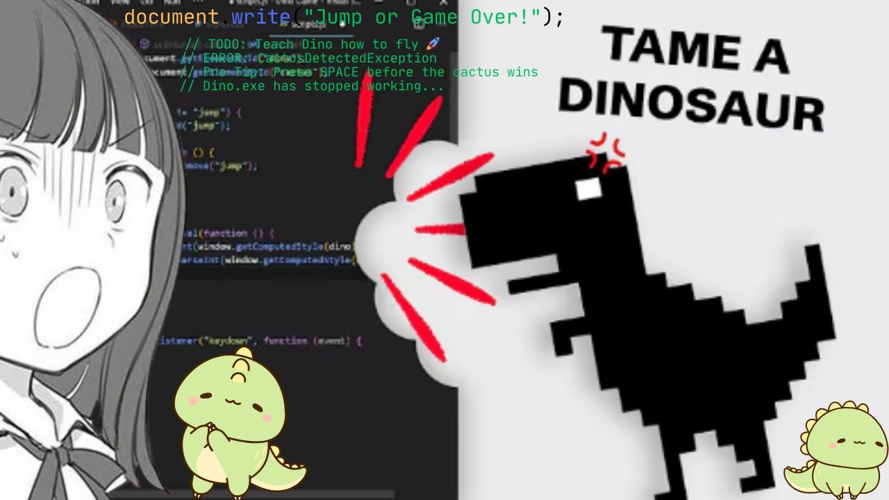 I Tried to Code the Google Dino Game… and Cactus Won 😂 | HTML + CSS + JS