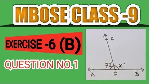 MBOSE CLASS -9 EXERCISE 6 (B) Question No.1 @chachangsangma5455