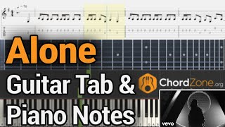 Alone | Rag'N'Bone Man Guitar Tabs and Piano Notes - Tutorial - Easy Fingerstyle Lesson