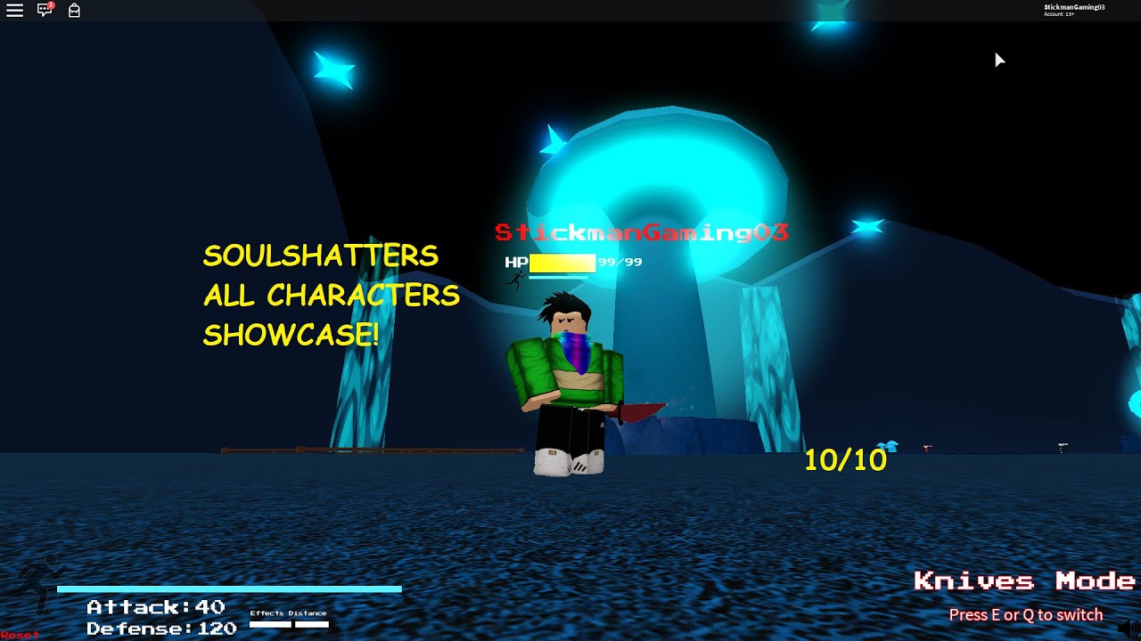 Roblox Soulshatters Test Place All Characters Showcase - sans showcase soulshatters roblox youtube