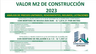 m2 de construcción/ suplemento técnico 2023  / precios unitarios/ rendimientos/ insumos screenshot 3