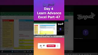 Advanced Excel Course 🚀 Part 47 | सीखो और Job पाओ 💼 #shorts #exceltips
