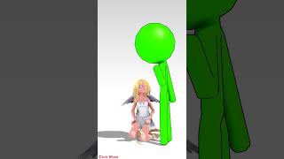 【MMD x OC x Short】MMD Stick Figures EP2 Green meet Poro #mmd  #shorts  #animation