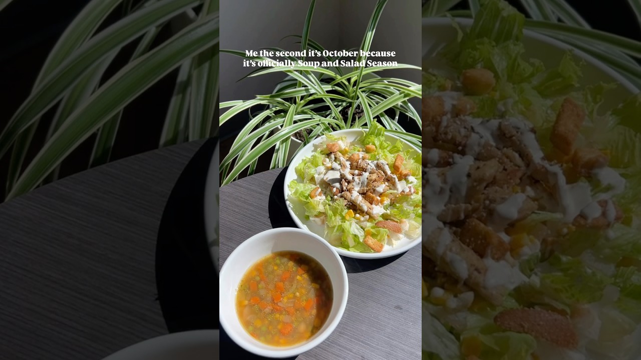 Soup & Salad: the ULTIMATE Fall Combo♥️ The only fall meal you’ll ever need: Viral Chicken Soup🍲