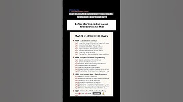 Subscribe 👍 Like ❤️ | Master Java Roadmap for Beginners in 30 Days   #shorts #viral #youtubeshorts