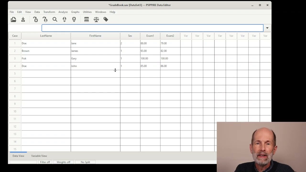 PSPP software for statistics: Basic analysis concepts