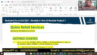 Illustrated Excel 365/2021 Module 6 End of Module Project 1 | Quinn Retail Services