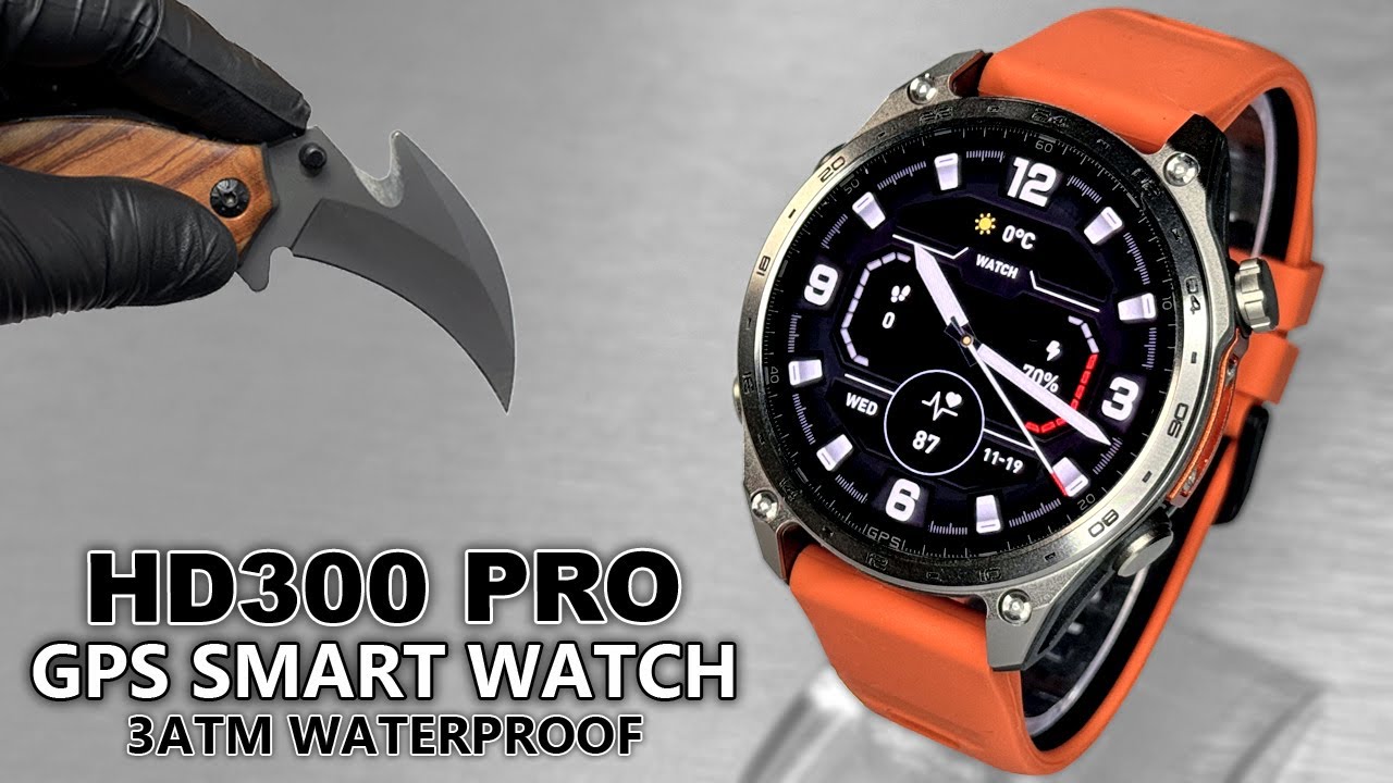 HD300 PRO GPS SmartWatch Unboxing & Review (4GB ROM, 3ATM Waterproof, Offline Maps) - Aesthetic ASMR
