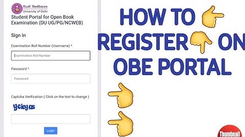 obe registration du | how to register on obe portal du | regular | sol | Ncweb step by step