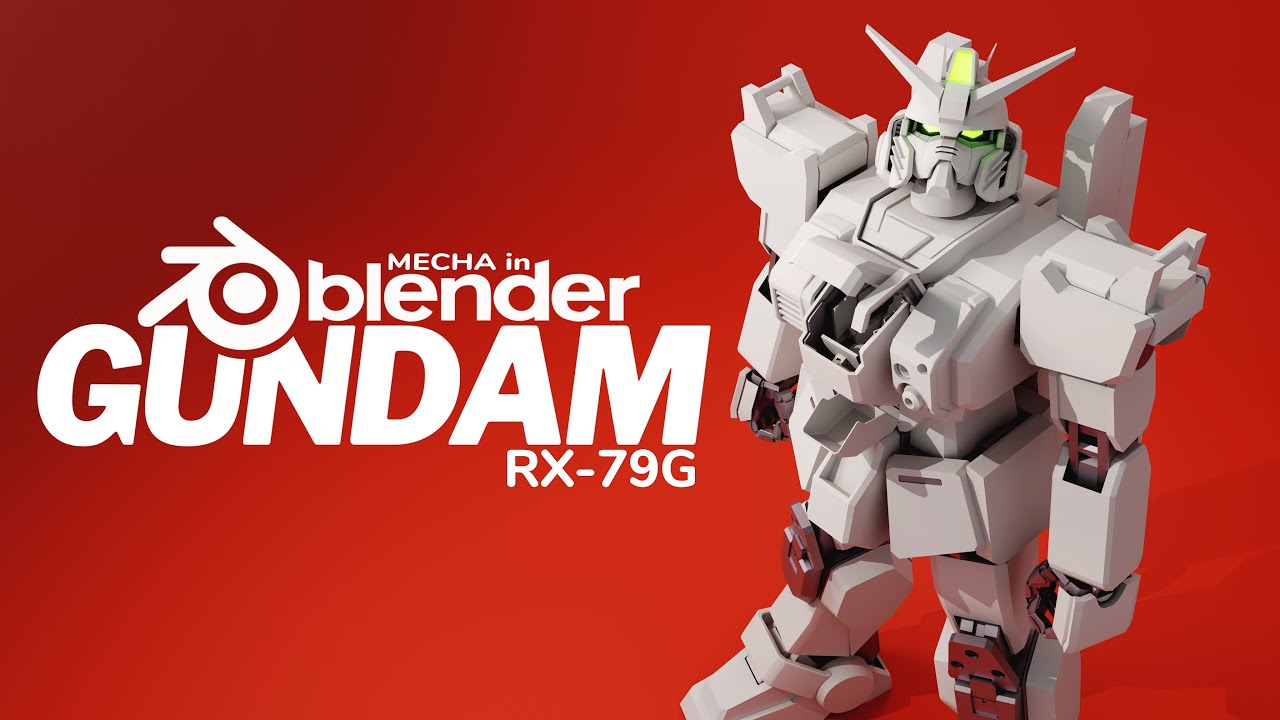 RX-79 Gundam - Mecha in Blender 3D Modeling Timelapse (no audio)