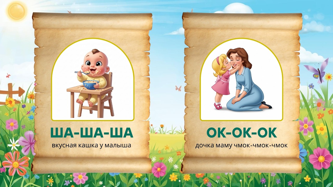 🧠 Чистоговорки и бормоталки для малышей | Логопедические карточки и запуск речи (1 выпуск)