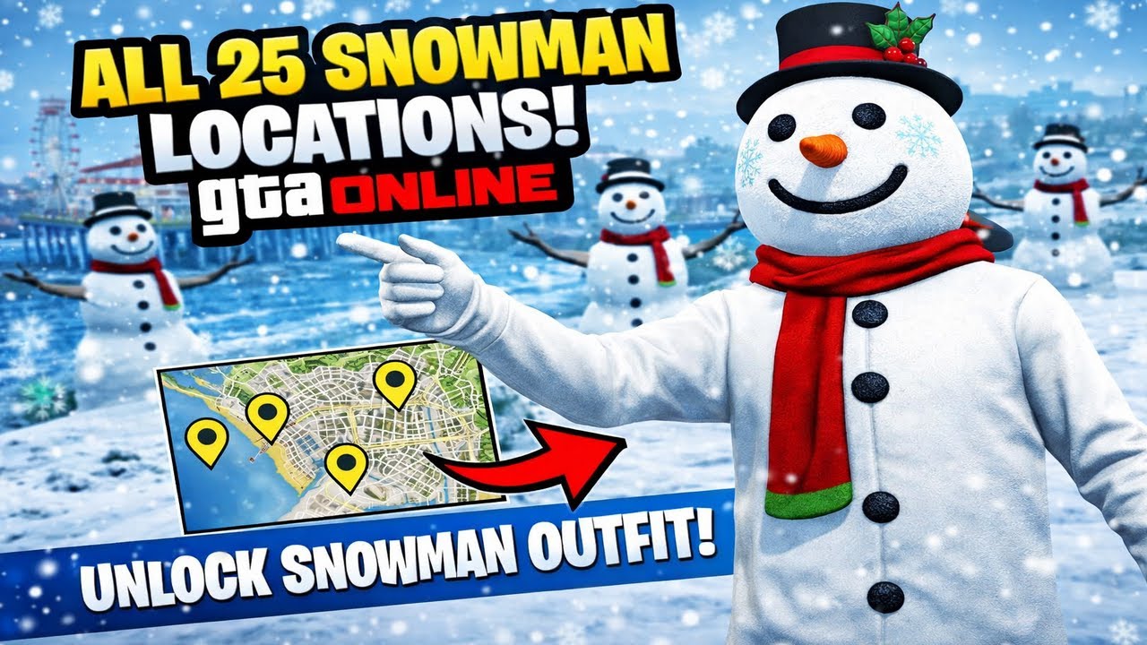 All 25 Snowman Locations In GTA Online Unlock Snowman Outfit YouTube 