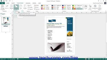 Publisher 2013 Tutorial Using Page Setup Microsoft Training Lesson 9.1