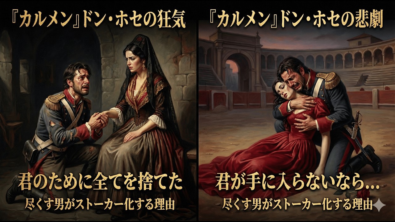 【閲覧注意】「君のために全てを捨てた」と言う男から逃げなさい…『カルメン』に学ぶ「ストーカー化する男」の心理【執着・重い愛】