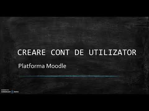 Crearea contului de utilizator pe platforma Moodle