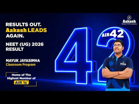 :🏆 AIR 42 | NEET UG 2026 Topper Mayuk Jayasima | Aakash Institute 🎉
