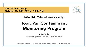 2021 PQAO Training Day 3 - Toxic Air Contaminant Monitoring Program