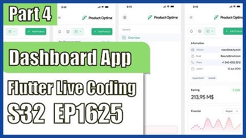 [Flutter] Flutter Live Coding EP1625 (Dashboard App UI Part 4)