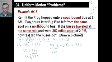 Saxon Math - Algebra 1: 3rd Edition (Lesson 94 - Uniform Motion Problems)