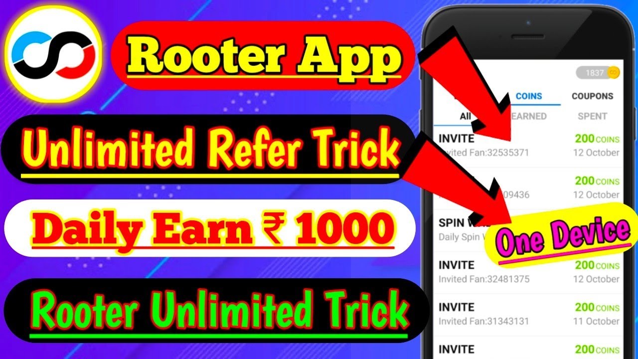 Rooter App Unlimited Refer Bypass Trick | Rooter Unlimited Refer Trick |Rooter App Unlimited Trick