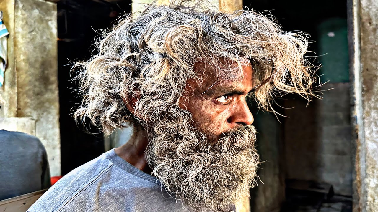 Homeless Man’s Very Dirty Hair Transformation | 13-Year insane Homeless Hair Transformation | Poor😭