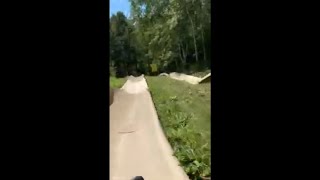 Guy Going Down Alpine Slide Turns Upside Down and Flips Over