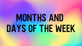 Months and Days of the Week English Vocabulary | Beginner