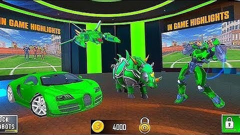 Multi Transform Robot Wars Games 2022: Rhino Dragon Helicopter Car Robot : Android Gameplay →