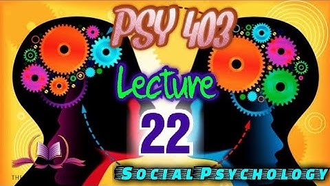 PSY 403 || Lecture 22 || Attitude and Behavior || Social Psychology || Short Lectures || VU Lectures
